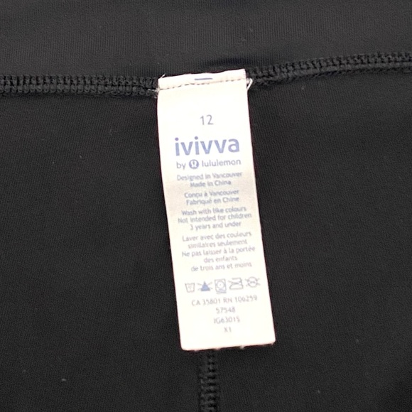Ivivva Black Mesh Crop Capri Tight in Size 12 - Picture 5 of 5